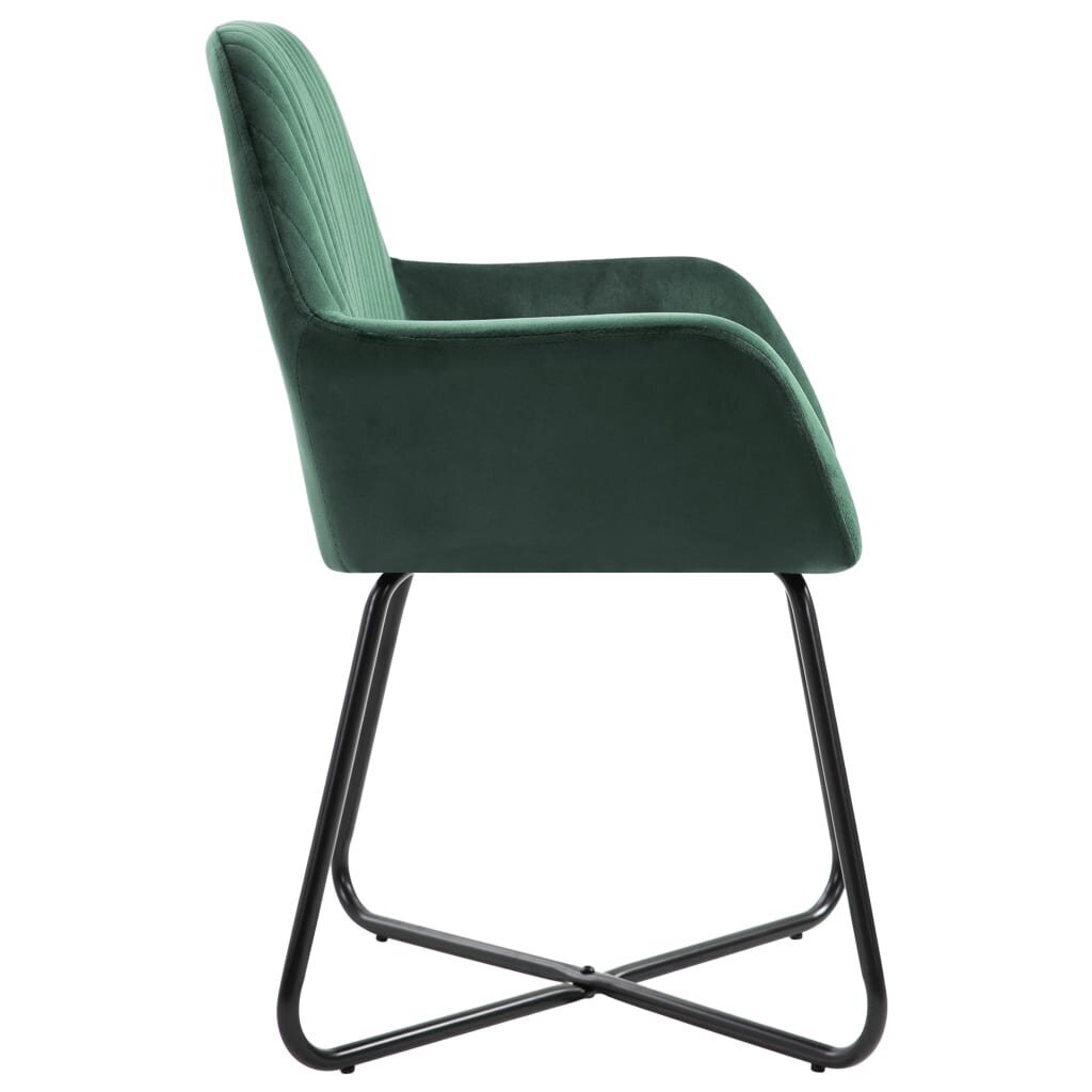vidaXL virtuves krēsli, 4 gab., zaļš samts cena un informācija | Virtuves un ēdamistabas krēsli | 220.lv