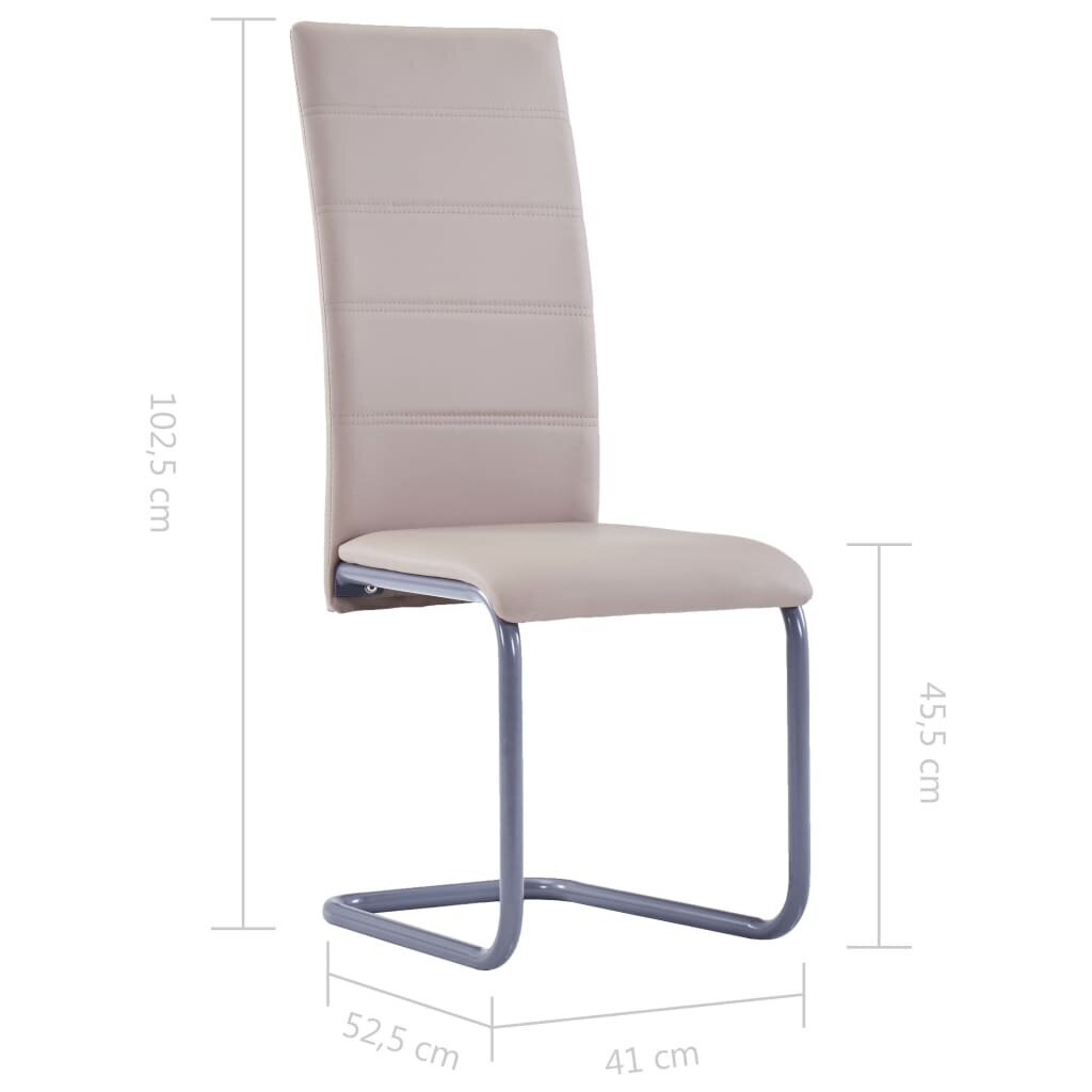 vidaXL konsoles virtuves krēsli, 6 gab., kapučīno krāsas mākslīgā āda цена и информация | Virtuves un ēdamistabas krēsli | 220.lv