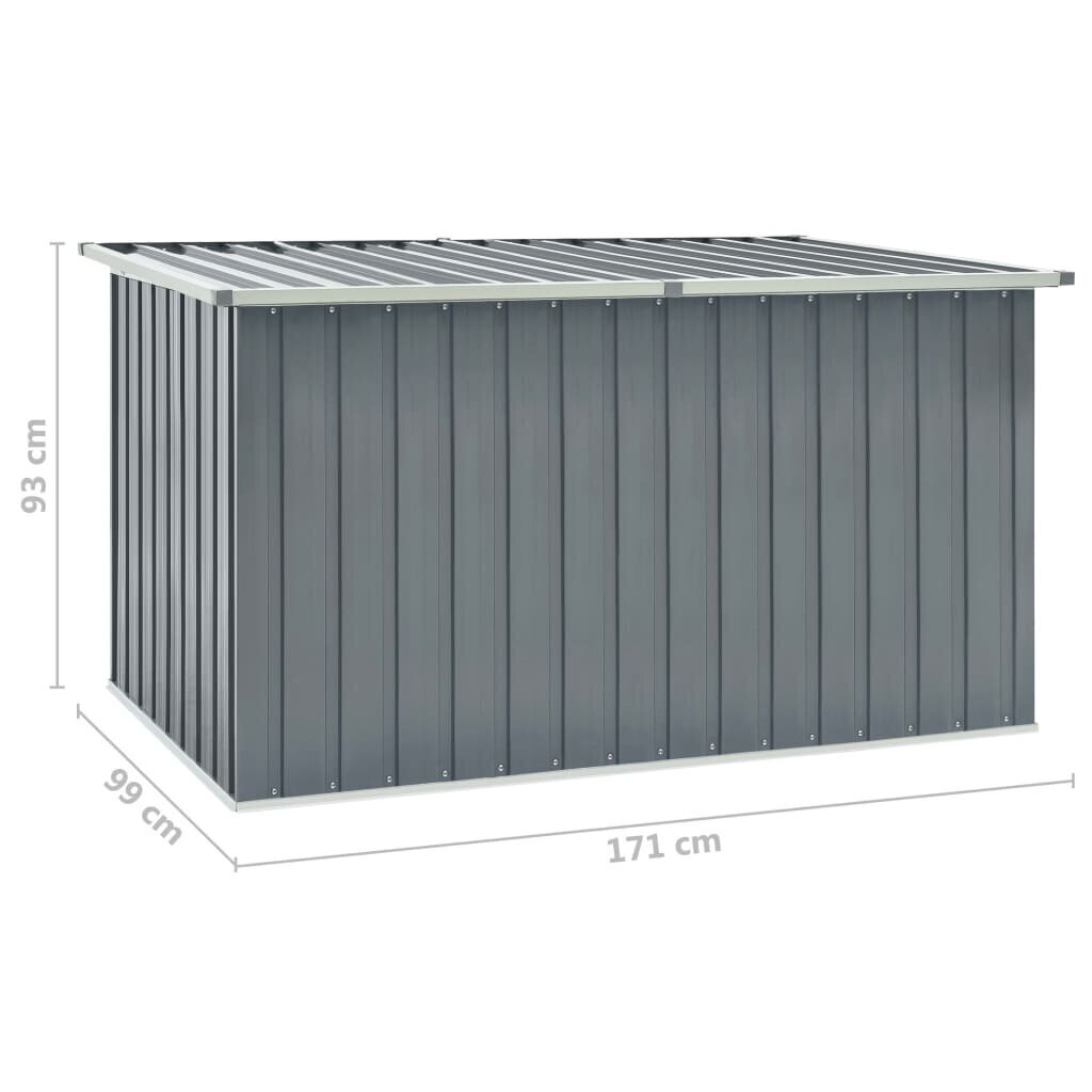 vidaXL dārza uzglabāšanas kaste, pelēka, 171x99x93 cm cena un informācija | Komposta kastes un āra konteineri | 220.lv