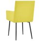 vidaXL virtuves krēsli ar roku balstiem, 6 gab., dzeltens audums цена и информация | Virtuves un ēdamistabas krēsli | 220.lv