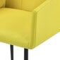 vidaXL virtuves krēsli ar roku balstiem, 6 gab., dzeltens audums cena un informācija | Virtuves un ēdamistabas krēsli | 220.lv