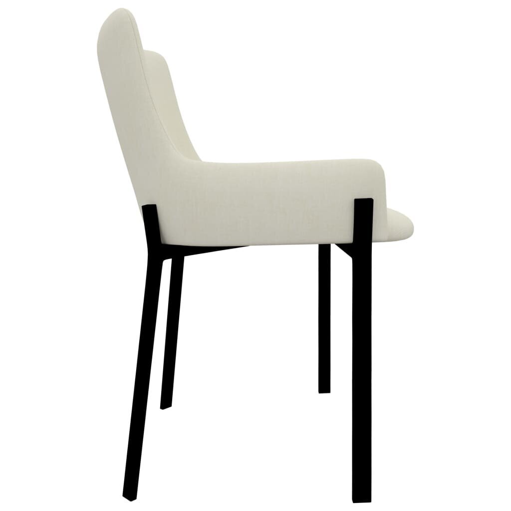 vidaXL virtuves krēsli, 2 gab., krēmkrāsas audums cena un informācija | Virtuves un ēdamistabas krēsli | 220.lv