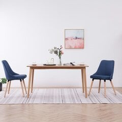 vidaXL virtuves krēsli, 2 gab., zils audums cena un informācija | Virtuves un ēdamistabas krēsli | 220.lv