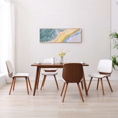 Обеденные стулья, 4 шт., белые цена и информация | Стулья для кухни и столовой | 220.lv