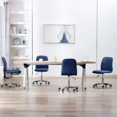 vidaXL virtuves krēsli, 4 gab., zils audums cena un informācija | Virtuves un ēdamistabas krēsli | 220.lv
