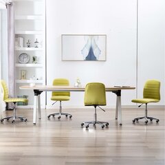 Обеденные стулья, 4 шт., ткань, зеленые цена и информация | Стулья для кухни и столовой | 220.lv