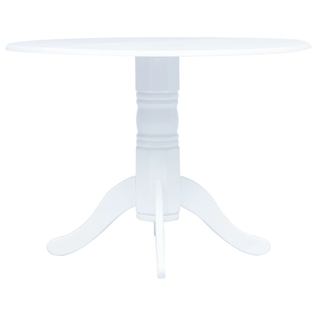 vidaXL virtuves galds, balts, 106 cm, masīvs gumijkoks cena un informācija | Virtuves galdi, ēdamgaldi | 220.lv