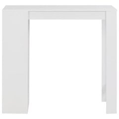 vidaXL bāra galds ar plauktu, balts, 110x50x103 cm цена и информация | Кухонные и обеденные столы | 220.lv