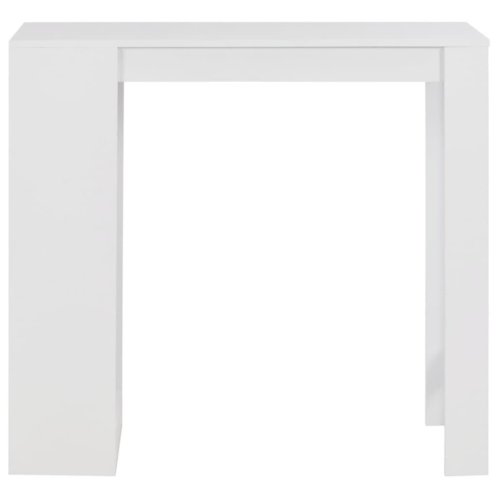 vidaXL bāra galds ar plauktu, balts, 110x50x103 cm cena un informācija | Virtuves galdi, ēdamgaldi | 220.lv