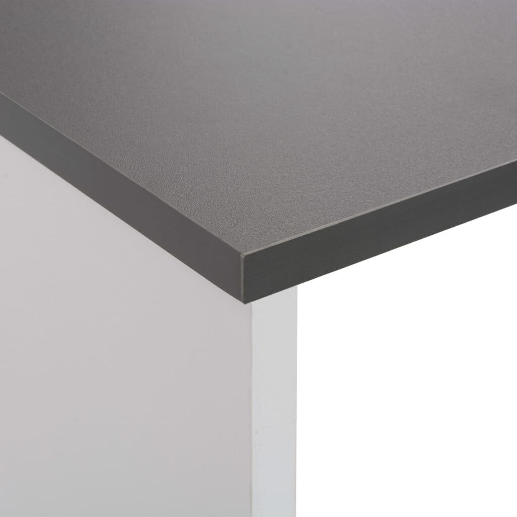 vidaXL bāra galds ar divām virsmām, 130x40x120 cm, balts un pelēks cena un informācija | Virtuves galdi, ēdamgaldi | 220.lv
