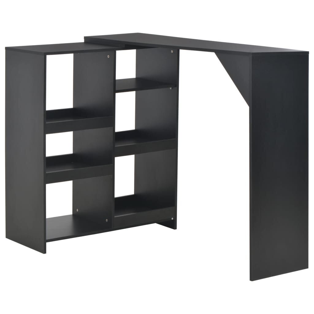 vidaXL bāra galds ar pārvietojamu plauktu, 138x40x120 cm, melns cena un informācija | Virtuves galdi, ēdamgaldi | 220.lv