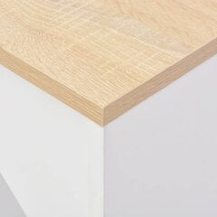 vidaXL bāra galds ar pārvietojamu plauktu, 138x40x120 cm, balts цена и информация | Кухонные и обеденные столы | 220.lv