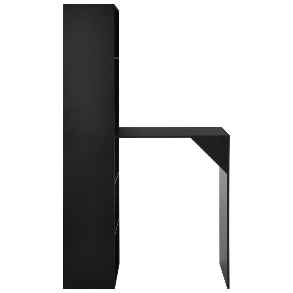 vidaXL bāra galds ar skapi, 115x59x200 cm, melns cena un informācija | Virtuves galdi, ēdamgaldi | 220.lv