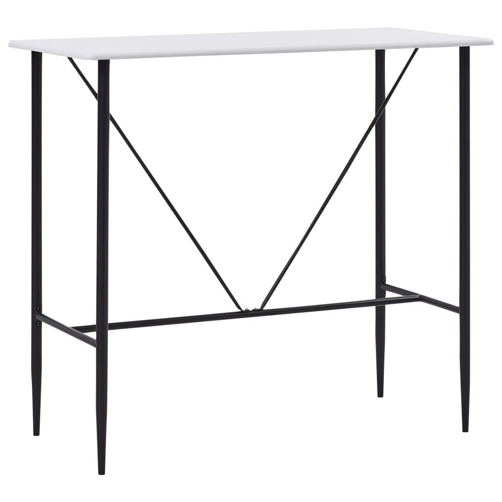 vidaXL bāra galds, balts, 120x60x110 cm, MDF cena un informācija | Virtuves galdi, ēdamgaldi | 220.lv