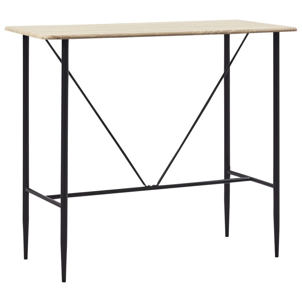 vidaXL bāra galds, ozolkoka krāsā, 120x60x110 cm, MDF cena un informācija | Virtuves galdi, ēdamgaldi | 220.lv