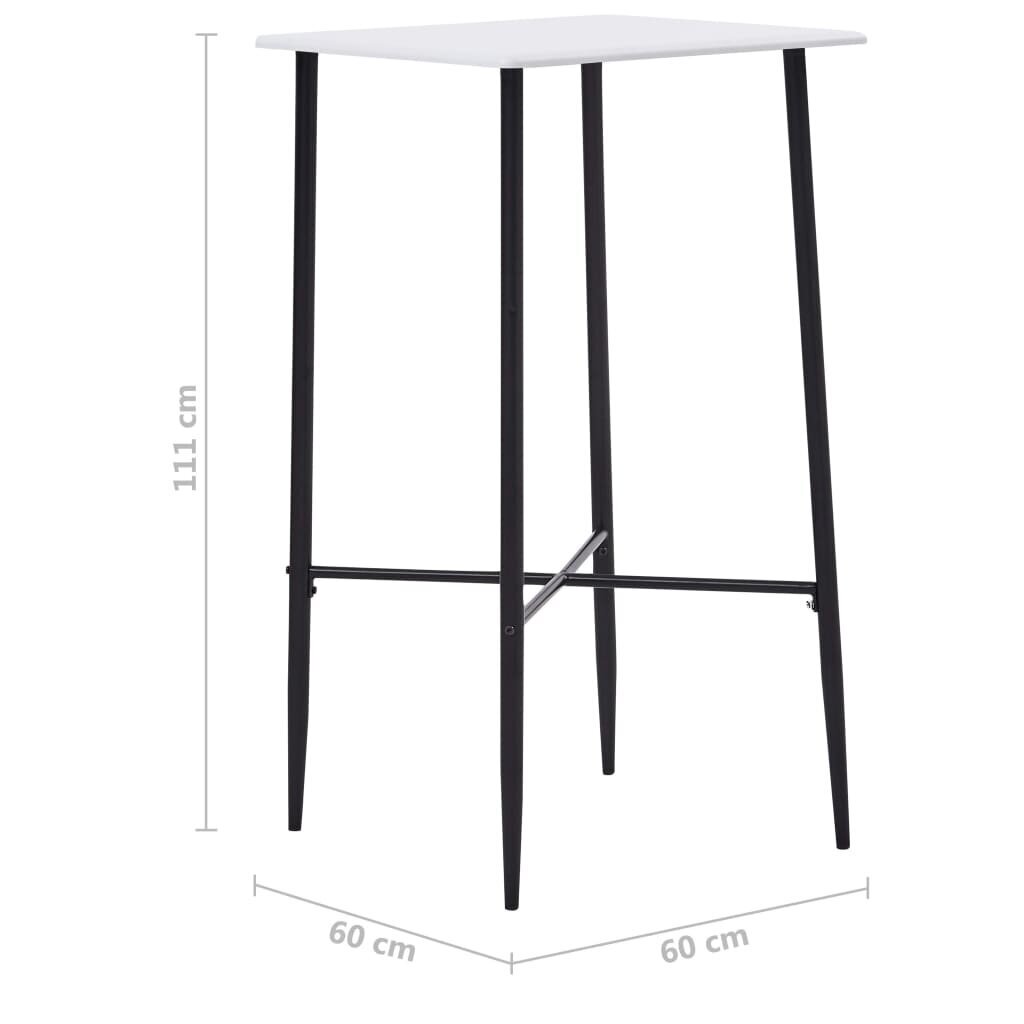 vidaXL bāra galds, balts, 60x60x111 cm, MDF цена и информация | Virtuves galdi, ēdamgaldi | 220.lv