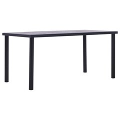 vidaXL virtuves galds, melns un betona pelēks, 160x80x75 cm, MDF cena un informācija | Virtuves galdi, ēdamgaldi | 220.lv