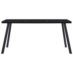 vidaXL virtuves galds, melns, 180x90x75 cm, rūdīts stikls cena un informācija | Virtuves galdi, ēdamgaldi | 220.lv