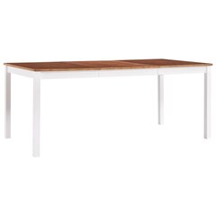 vidaXL virtuves galds, 180x90x73 cm, balts, brūns, priedes koks cena un informācija | Virtuves galdi, ēdamgaldi | 220.lv