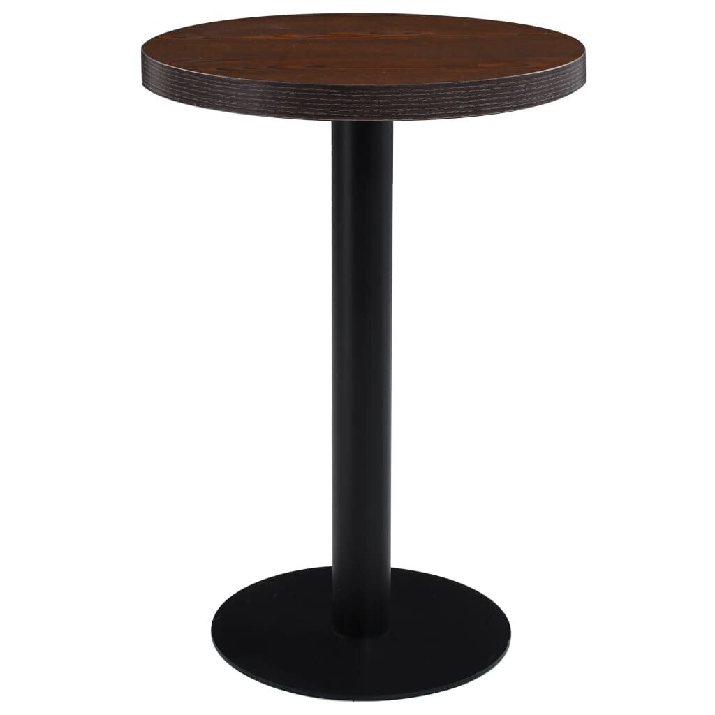 vidaXL bistro galds, tumši brūns, 60 cm, MDF cena un informācija | Virtuves galdi, ēdamgaldi | 220.lv