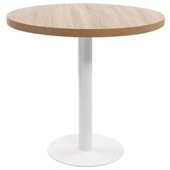 vidaXL bistro galds, gaiši brūns, 80 cm, MDF цена и информация | Кухонные и обеденные столы | 220.lv