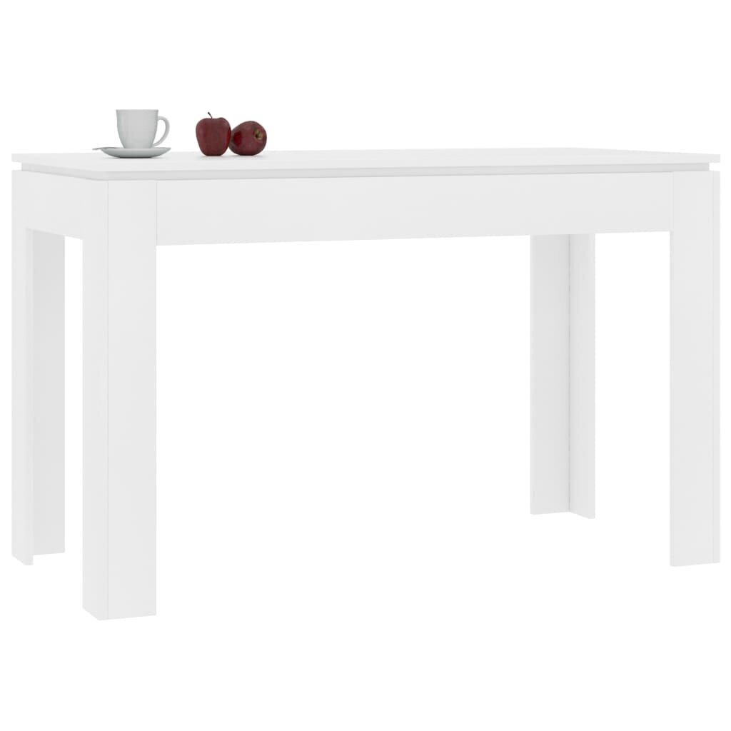 vidaXL virtuves galds, balts, 120x60x76 cm, skaidu plāksne cena un informācija | Virtuves galdi, ēdamgaldi | 220.lv