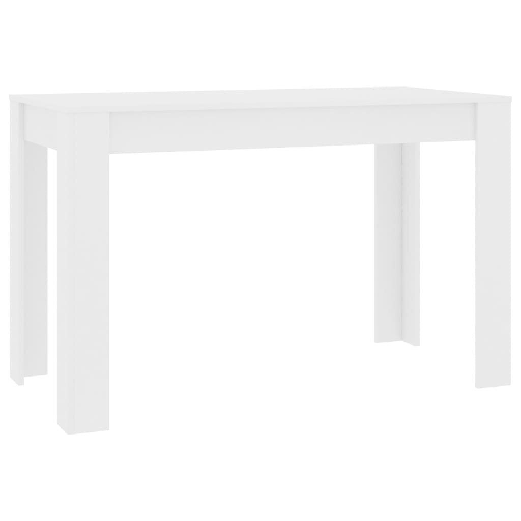 vidaXL virtuves galds, 120x60x76 cm, skaidu plāksne, balts цена и информация | Virtuves galdi, ēdamgaldi | 220.lv