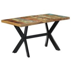 vidaXL virtuves galds, 140x70x75 cm, pārstrādāts masīvkoks цена и информация | Кухонные и обеденные столы | 220.lv