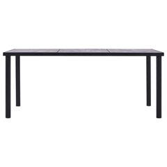 vidaXL virtuves galds, melns un betona pelēks, 200x100x75 cm, MDF cena un informācija | Virtuves galdi, ēdamgaldi | 220.lv