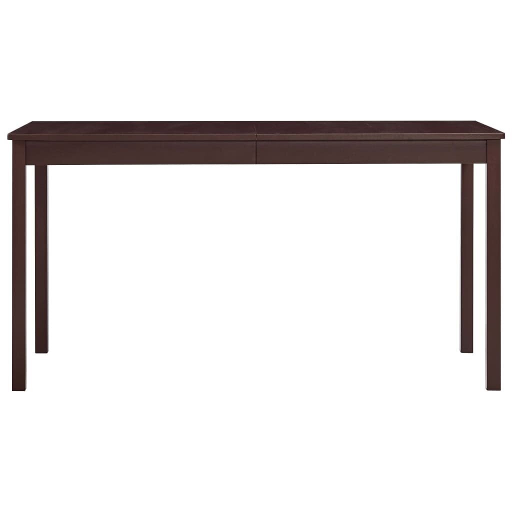 vidaXL virtuves galds, 140x70x73 cm, tumši brūns, priedes koks cena un informācija | Virtuves galdi, ēdamgaldi | 220.lv