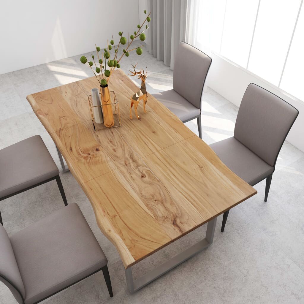 vidaXL virtuves galds, 180x90x76 cm, akācijas masīvkoks cena un informācija | Virtuves galdi, ēdamgaldi | 220.lv