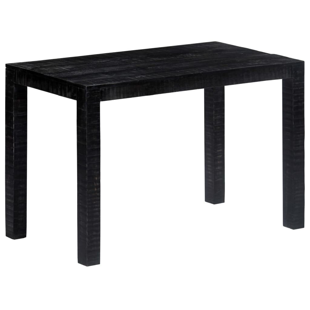 vidaXL virtuves galds, 118x60x76 cm, melns mango masīvkoks cena un informācija | Virtuves galdi, ēdamgaldi | 220.lv