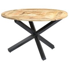 vidaXL virtuves galds, apaļš, 120x76 cm, mango masīvkoks cena un informācija | Virtuves galdi, ēdamgaldi | 220.lv