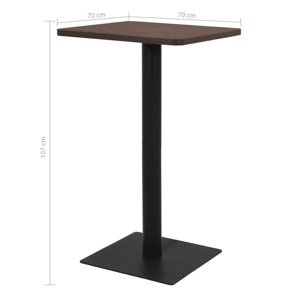 vidaXL bistro galds, 70x70x107 cm, tumša pelnu krāsa цена и информация | Virtuves galdi, ēdamgaldi | 220.lv