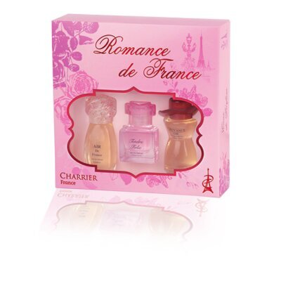 Charrier Parfums “Romance de France” komplekts sievietēm: Air de France EDP, 11,5 ml + Tendre Folie EDP, 10.1ml + Croyance Oor EDP, 12ml cena un informācija | Sieviešu smaržas | 220.lv