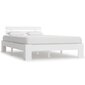 vidaXL gultas rāmis, balts, priedes masīvkoks, 120x200 cm cena un informācija | Gultas | 220.lv