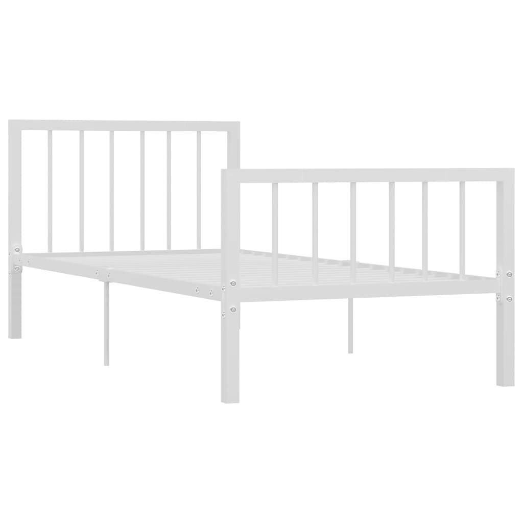 vidaXL gultas rāmis, balts metāls, 90x200 cm цена и информация | Gultas | 220.lv