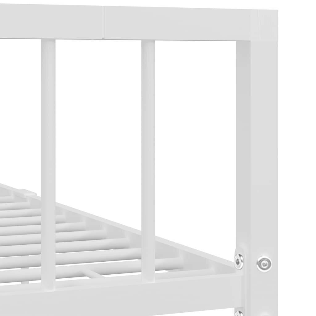 vidaXL gultas rāmis, balts metāls, 90x200 cm цена и информация | Gultas | 220.lv