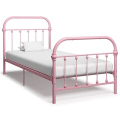 vidaXL gultas rāmis, rozā metāls, 90x200 cm цена и информация | Кровати | 220.lv