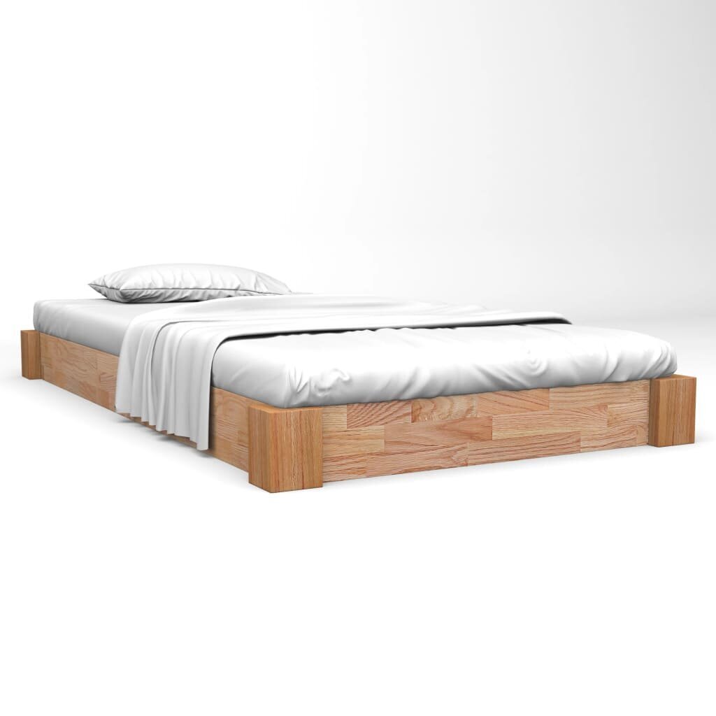 vidaXL gultas rāmis, 160x200 cm, ozola masīvkoks cena un informācija | Gultas | 220.lv