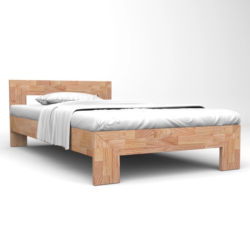 vidaXL gultas rāmis, 160x200 cm, ozola masīvkoks cena un informācija | Gultas | 220.lv