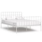 vidaXL gultas rāmis ar redeļu pamatni, balts metāls, 140x200 cm cena un informācija | Gultas | 220.lv