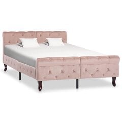 vidaXL gultas rāmis, rozā samts, 120x200 cm цена и информация | Кровати | 220.lv