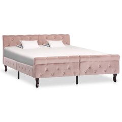 vidaXL gultas rāmis, rozā samts, 140x200 cm cena un informācija | Gultas | 220.lv