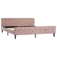 vidaXL gultas rāmis, rozā samts, 180x200 cm cena un informācija | Gultas | 220.lv
