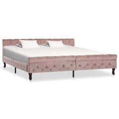 vidaXL gultas rāmis, rozā samts, 200x200 cm цена и информация | Кровати | 220.lv