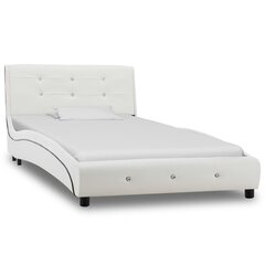 vidaXL gultas rāmis, 90x200 cm, balta mākslīgā āda cena un informācija | Gultas | 220.lv