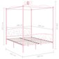 vidaXL gultas rāmis ar nojumi, rozā, metāls, 180x200 cm cena un informācija | Gultas | 220.lv