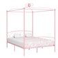 vidaXL gultas rāmis ar nojumi, rozā, metāls, 180x200 cm цена и информация | Gultas | 220.lv