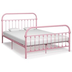 vidaXL gultas rāmis, rozā metāls, 120x200 cm цена и информация | Кровати | 220.lv